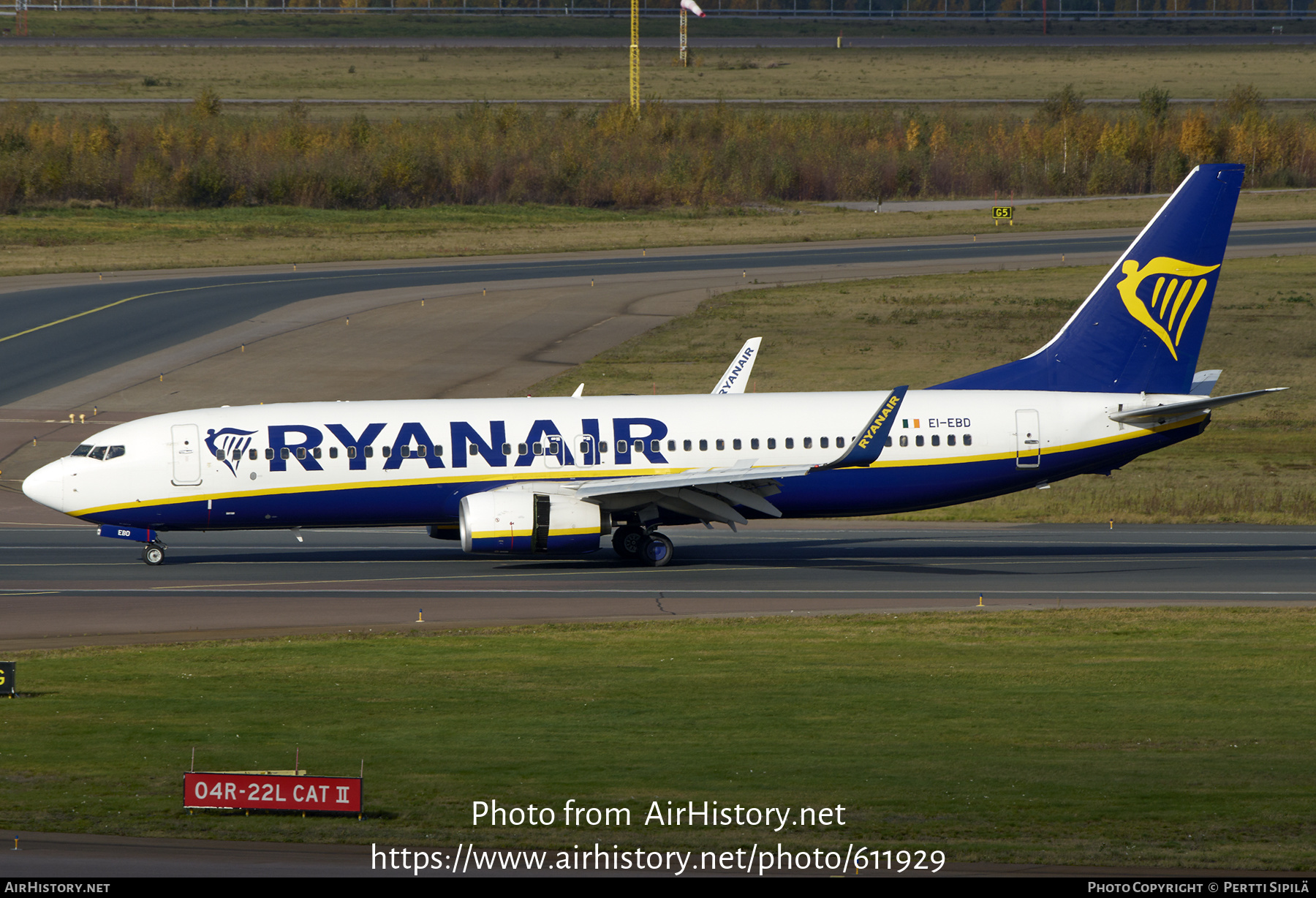 Aircraft Photo of EI-EBD | Boeing 737-8AS | Ryanair | AirHistory.net #611929