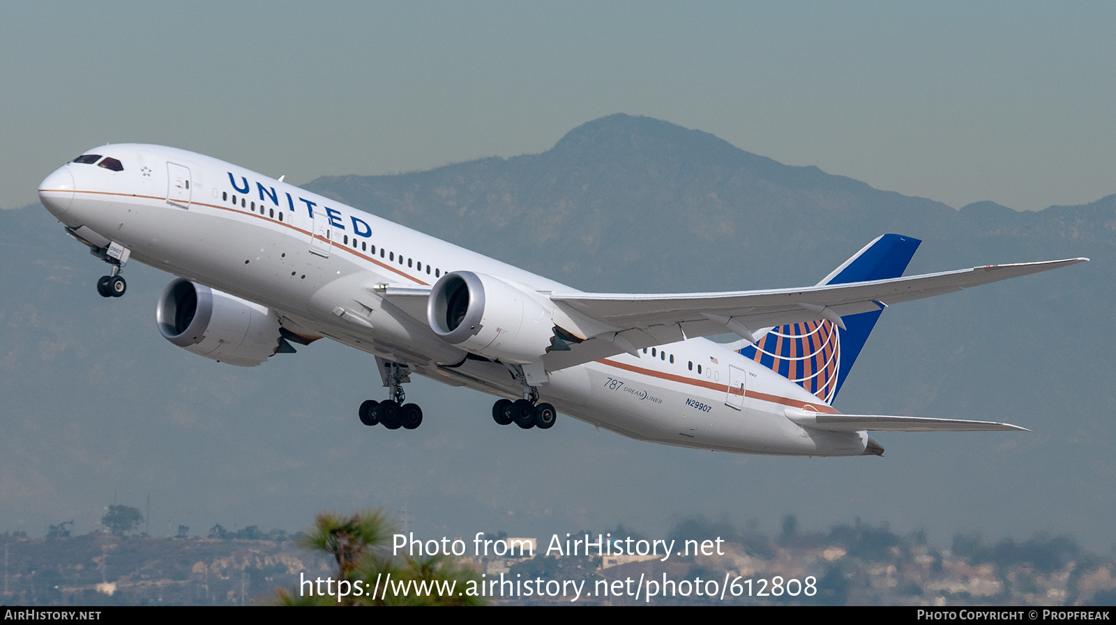 Aircraft Photo of N29907 | Boeing 787-8 Dreamliner | United Airlines | AirHistory.net #612808