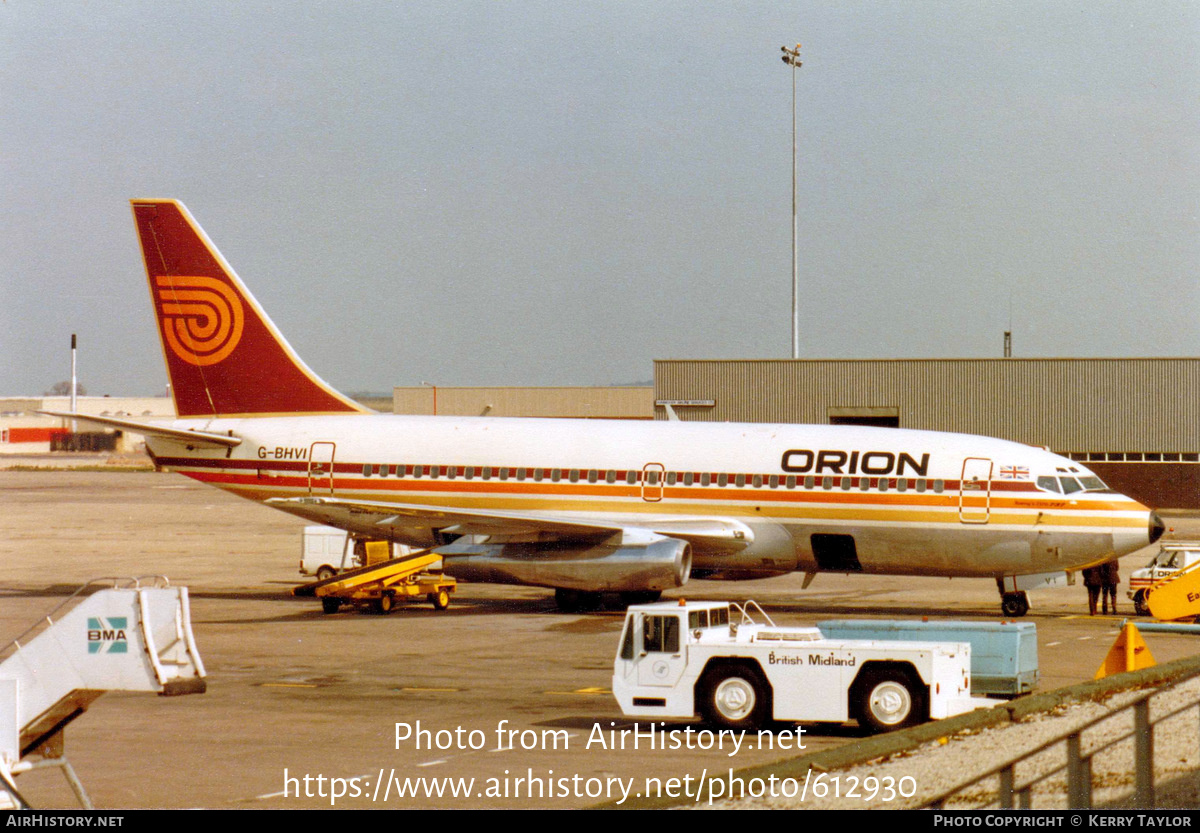 Aircraft Photo of G-BHVI | Boeing 737-2T5/Adv | Orion Airways | AirHistory.net #612930