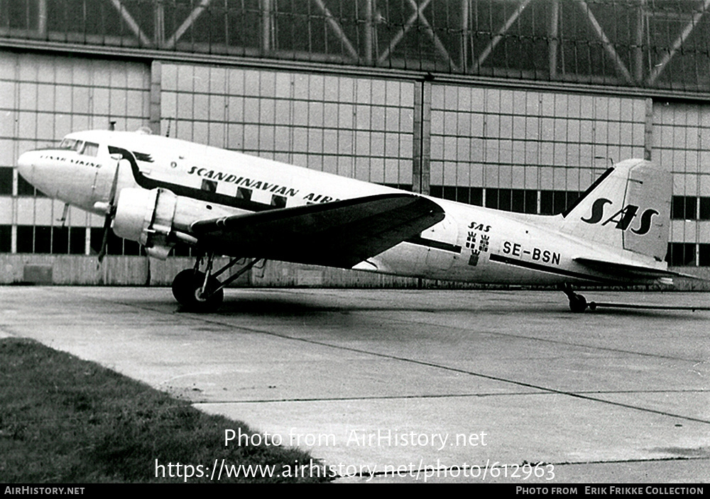 Aircraft Photo of SE-BSN | Douglas C-53D Skytrooper | Scandinavian Airlines System - SAS | AirHistory.net #612963