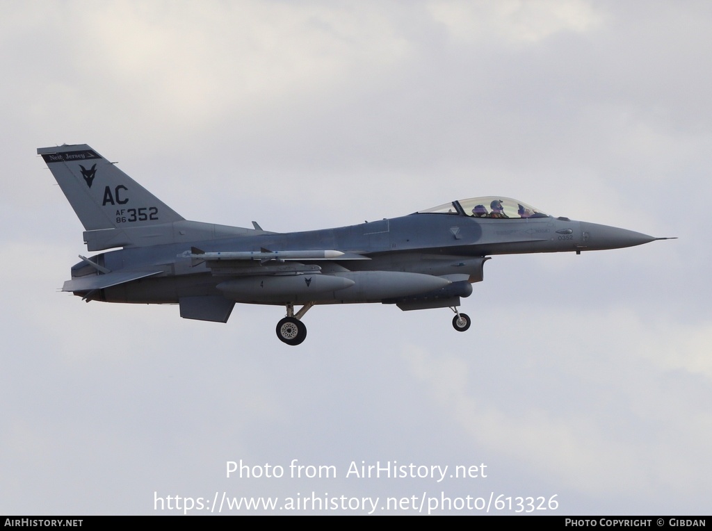 Aircraft Photo of 86-0352 / AF86-352 | General Dynamics F-16C Fighting Falcon | USA - Air Force | AirHistory.net #613326