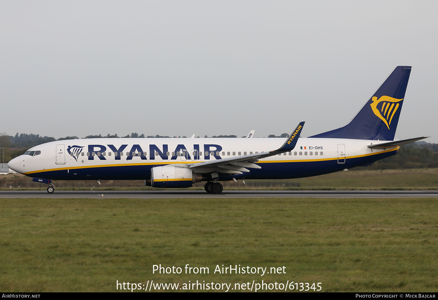 Aircraft Photo of EI-DHS | Boeing 737-8AS | Ryanair | AirHistory.net #613345