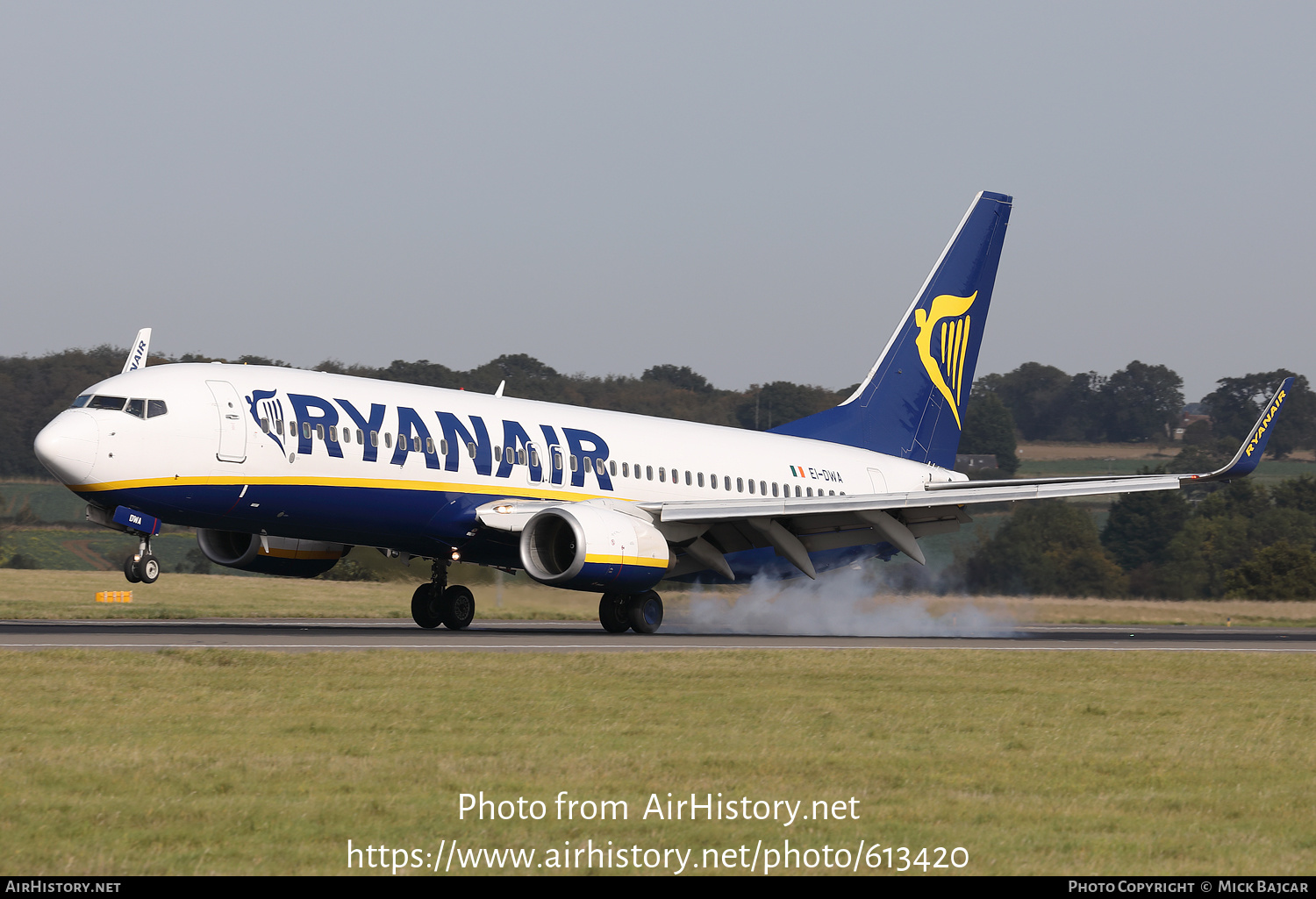 Aircraft Photo of EI-DWA | Boeing 737-8AS | Ryanair | AirHistory.net #613420