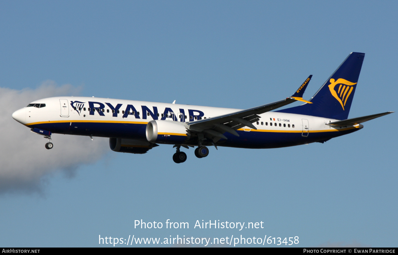 Aircraft Photo of EI-IHW | Boeing 737-8200 Max 200 | Ryanair | AirHistory.net #613458