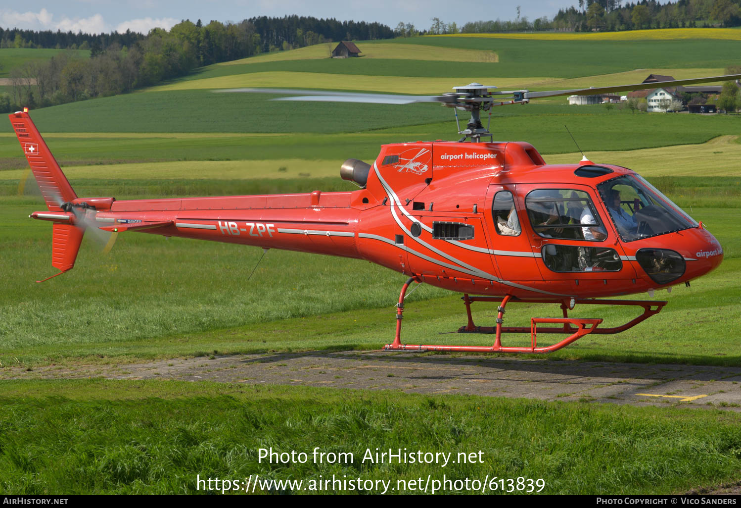 Aircraft Photo of HB-ZPF | Aerospatiale AS-350B-2 Ecureuil | Airport Helicopter | AirHistory.net #613839