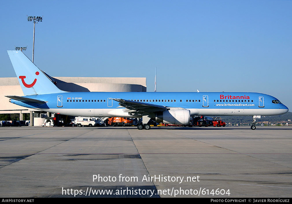 Aircraft Photo of G-BYAW | Boeing 757-204 | Britannia Airways | AirHistory.net #614604