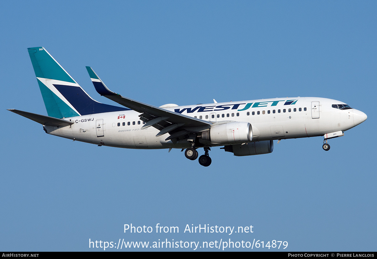 Aircraft Photo of C-GSWJ | Boeing 737-7CT | WestJet | AirHistory.net #614879