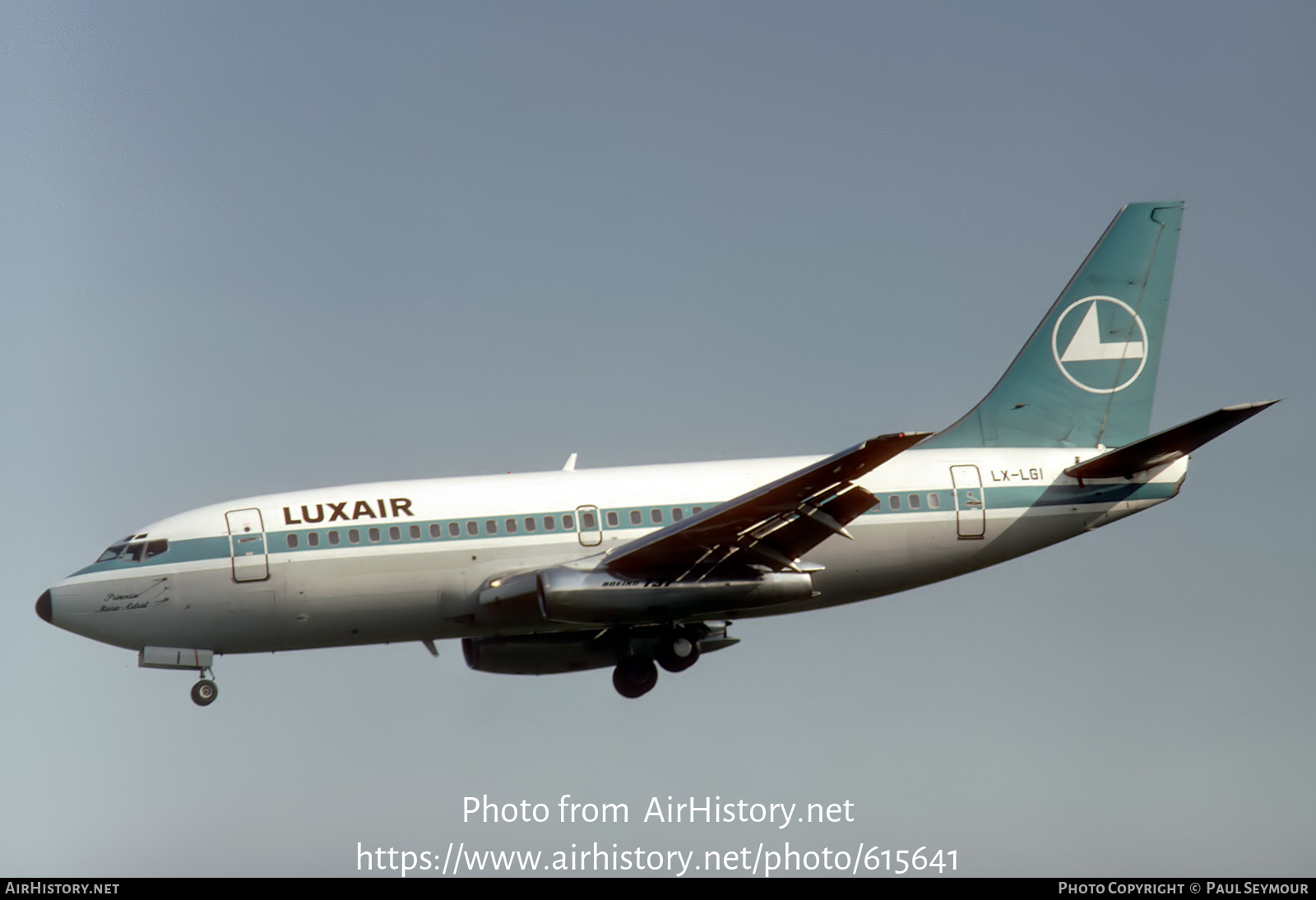 Aircraft Photo of LX-LGI | Boeing 737-2C9/Adv | Luxair | AirHistory.net #615641