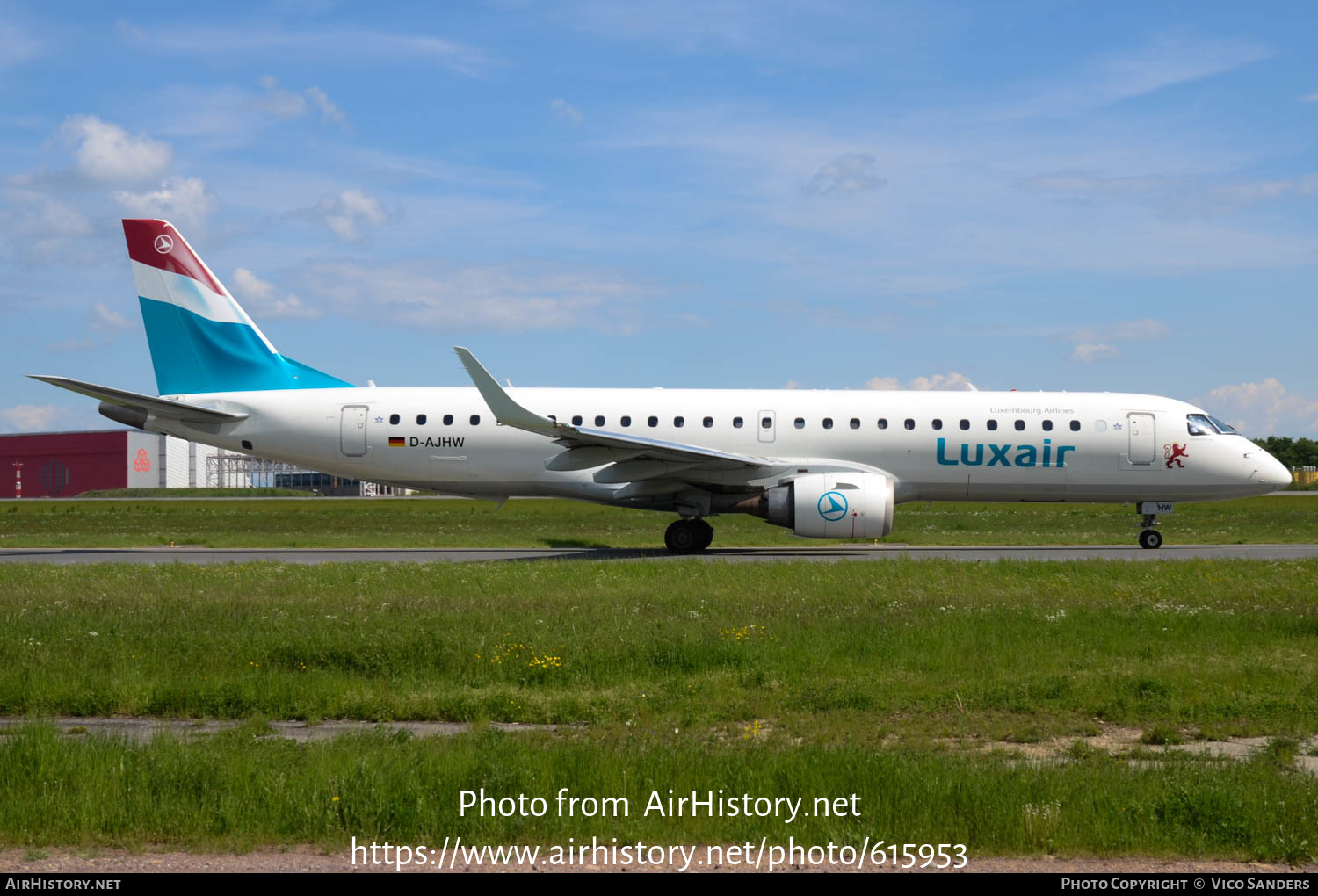 Aircraft Photo of D-AJHW | Embraer 190LR (ERJ-190-100LR) | Luxair | AirHistory.net #615953