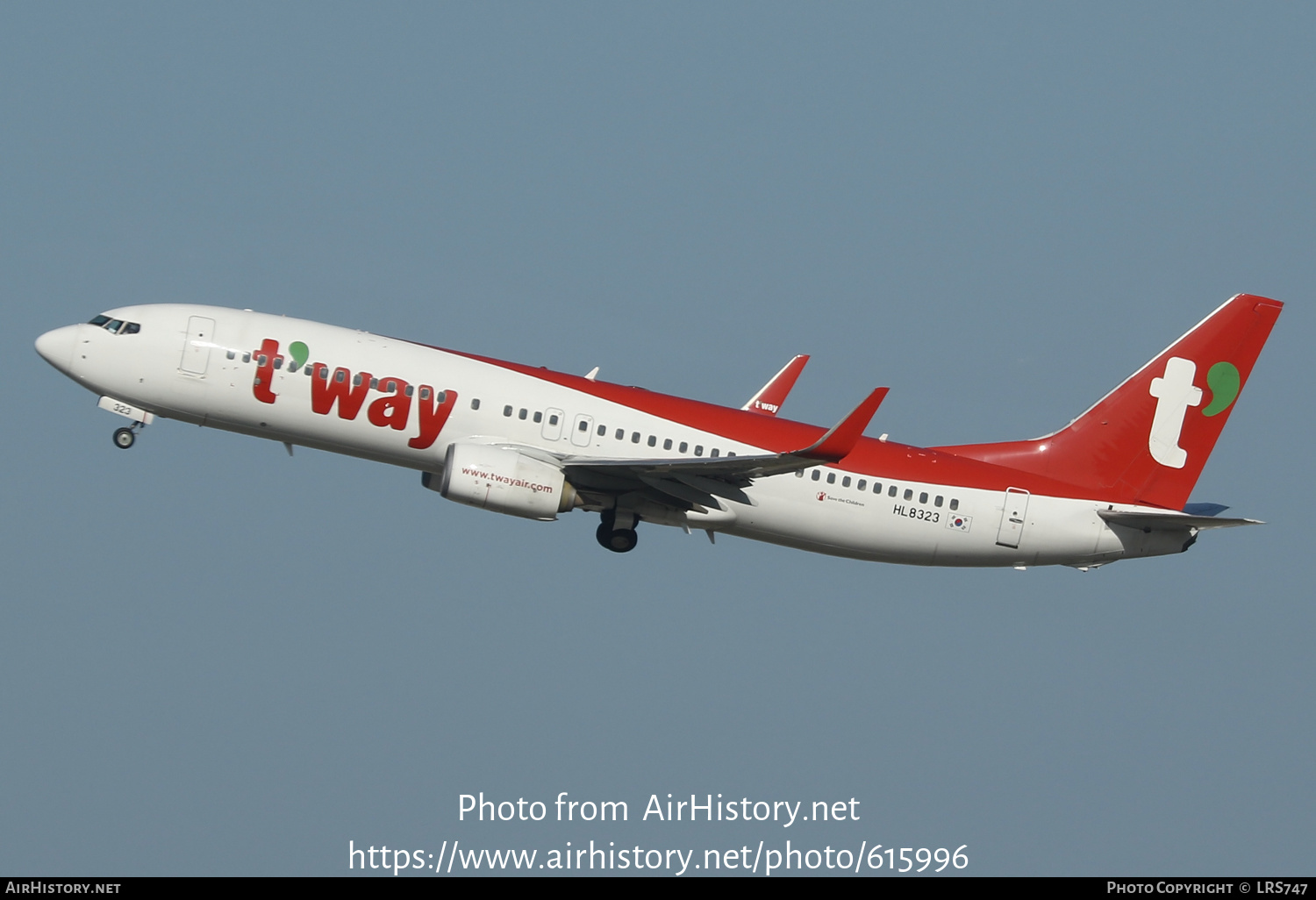 Aircraft Photo of HL8323 | Boeing 737-8AS | T'way Air | AirHistory.net #615996