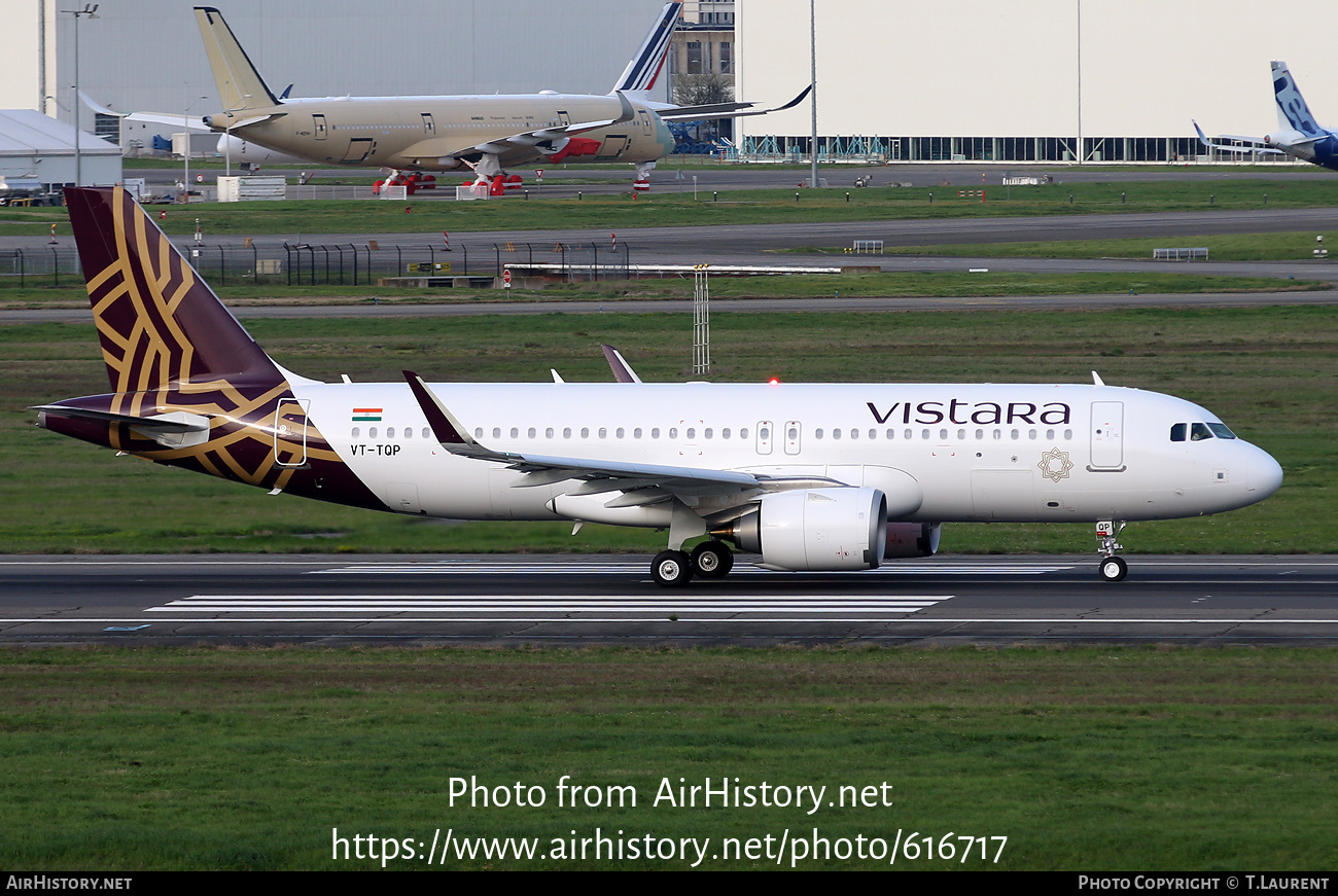 Aircraft Photo of VT-TQP | Airbus A320-251N | Vistara | AirHistory.net #616717