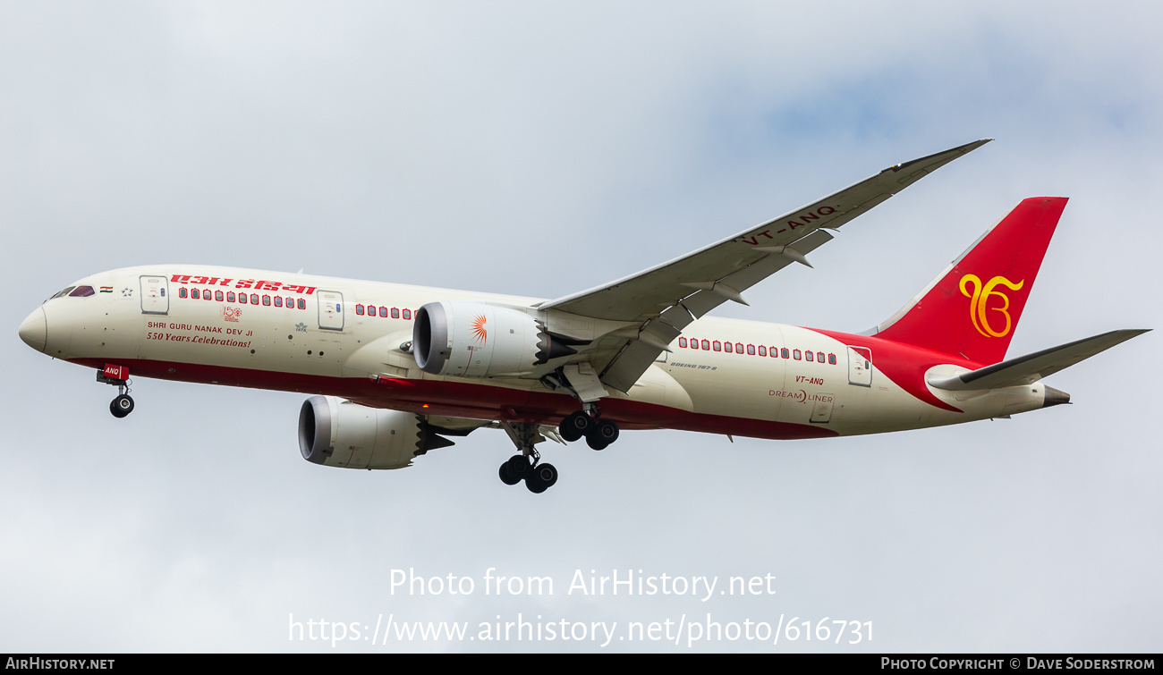 Aircraft Photo of VT-ANQ | Boeing 787-8 Dreamliner | Air India | AirHistory.net #616731