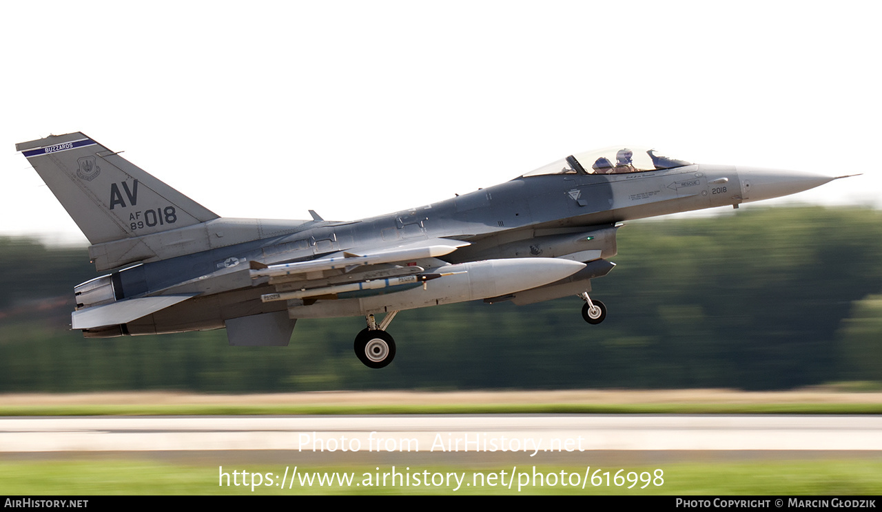 Aircraft Photo of 89-2018 / AF89-018 | Lockheed Martin F-16CM Fighting Falcon | USA - Air Force | AirHistory.net #616998