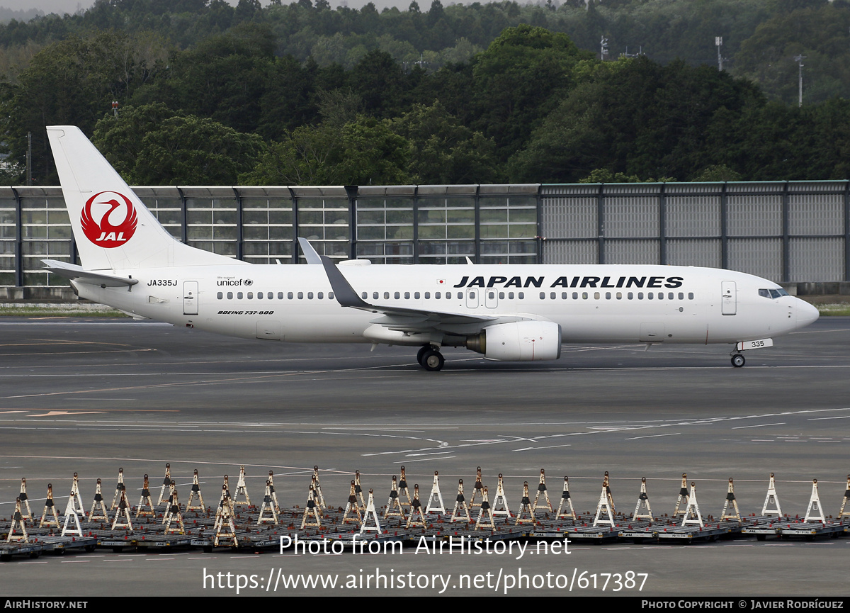 Aircraft Photo of JA335J | Boeing 737-846 | Japan Airlines - JAL | AirHistory.net #617387