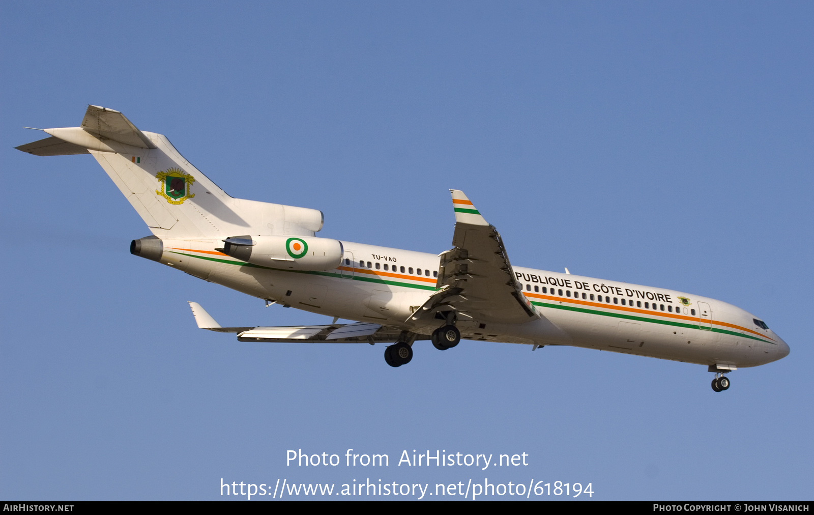 Aircraft Photo of TU-VAO | Boeing 727-2Y4/Adv | Ivory Coast - Government | AirHistory.net #618194