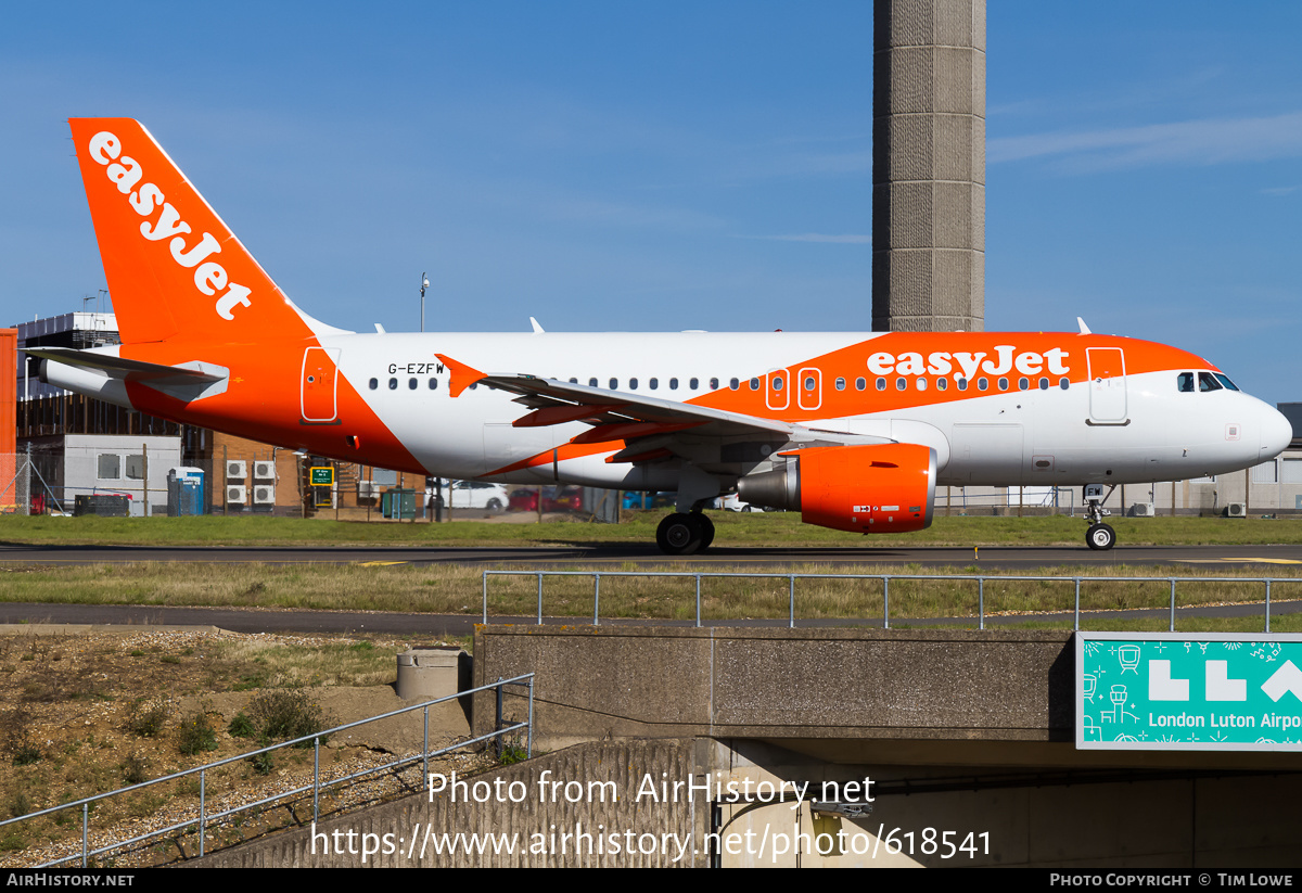 Aircraft Photo of G-EZFW | Airbus A319-111 | EasyJet | AirHistory.net #618541