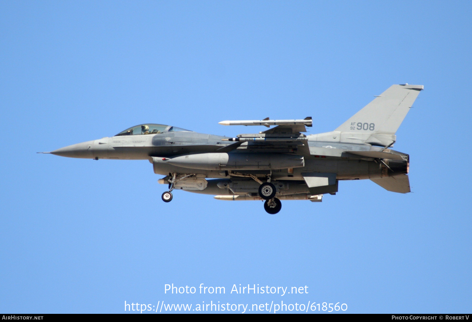 Aircraft Photo of 92-3908 / AF92-908 | General Dynamics F-16CM Fighting Falcon | USA - Air Force | AirHistory.net #618560