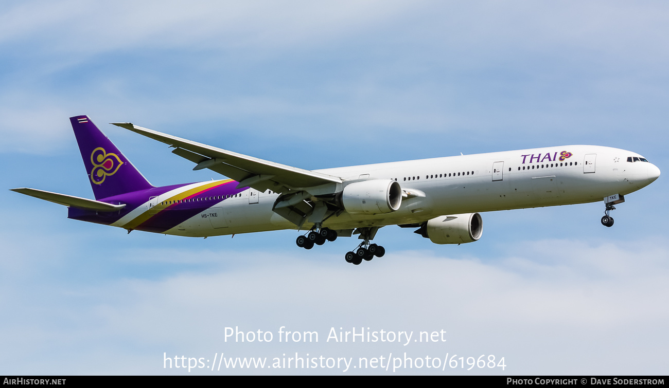 Aircraft Photo of HS-TKE | Boeing 777-3D7 | Thai Airways International | AirHistory.net #619684