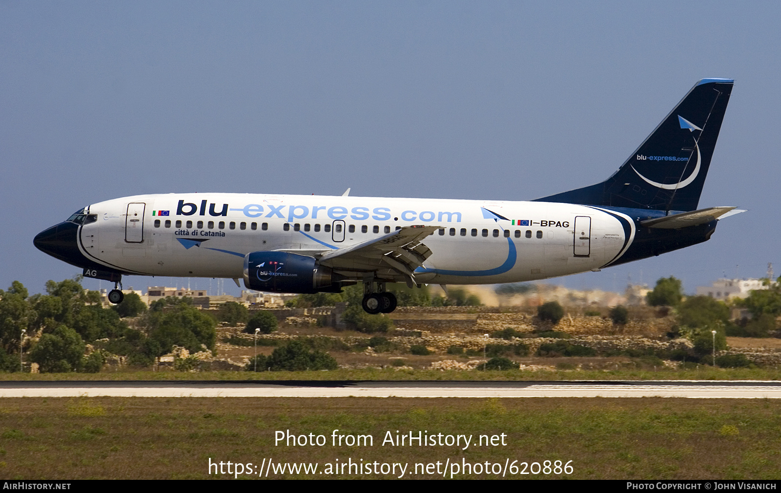 Aircraft Photo of I-BPAG | Boeing 737-31S | Blu-Express | AirHistory.net #620886