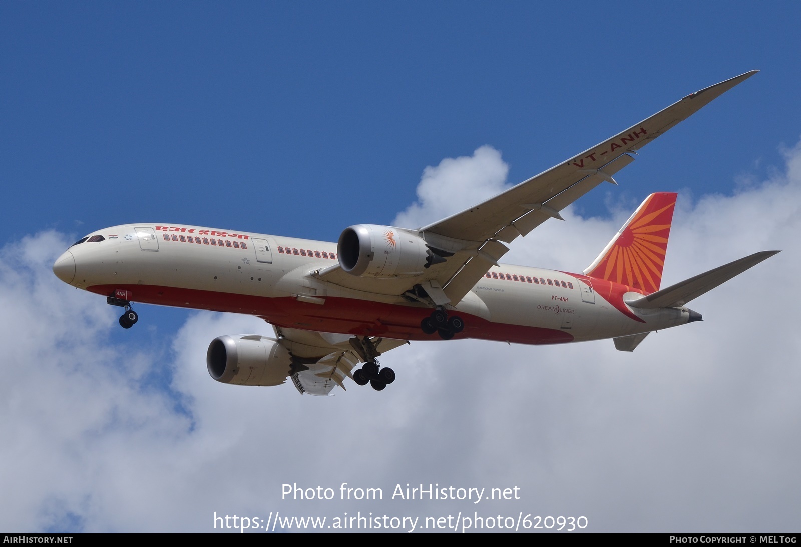 Aircraft Photo of VT-ANH | Boeing 787-8 Dreamliner | Air India | AirHistory.net #620930