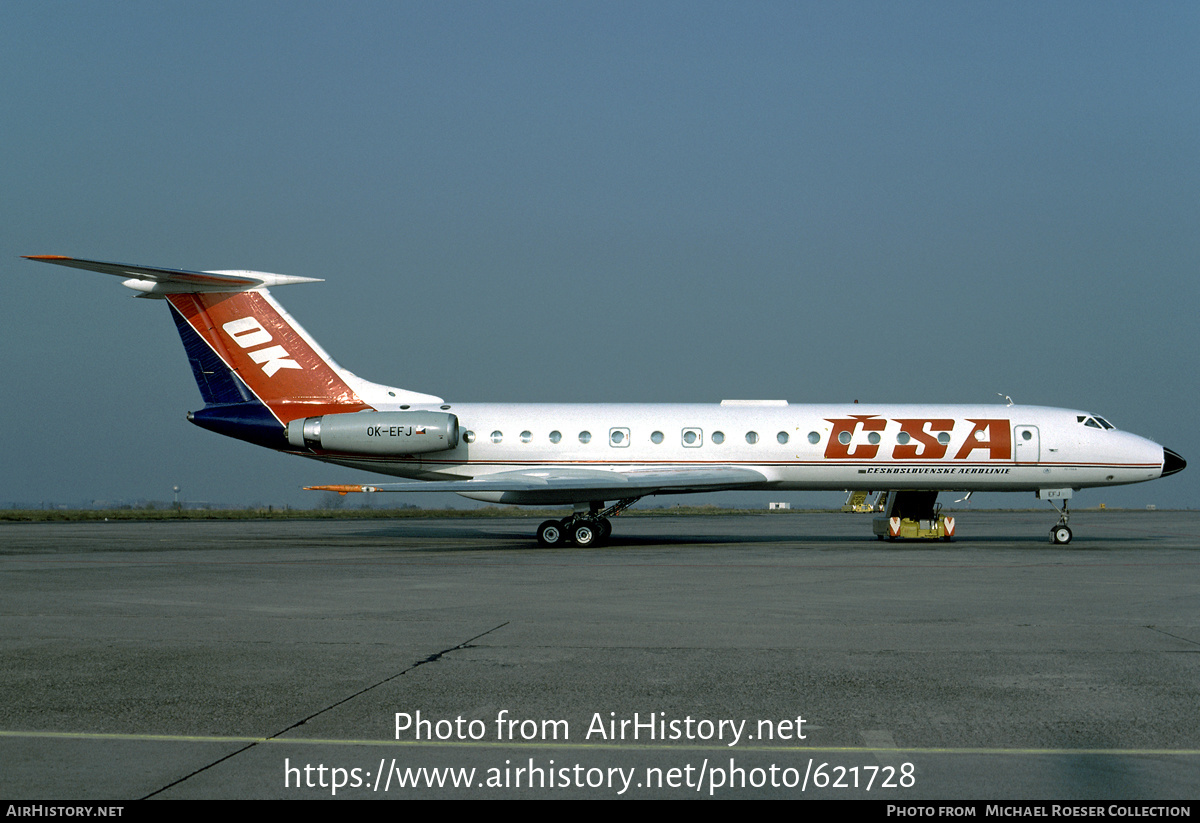 Aircraft Photo of OK-EFJ | Tupolev Tu-134A | ČSA - Československé Aerolinie - Czechoslovak Airlines | AirHistory.net #621728