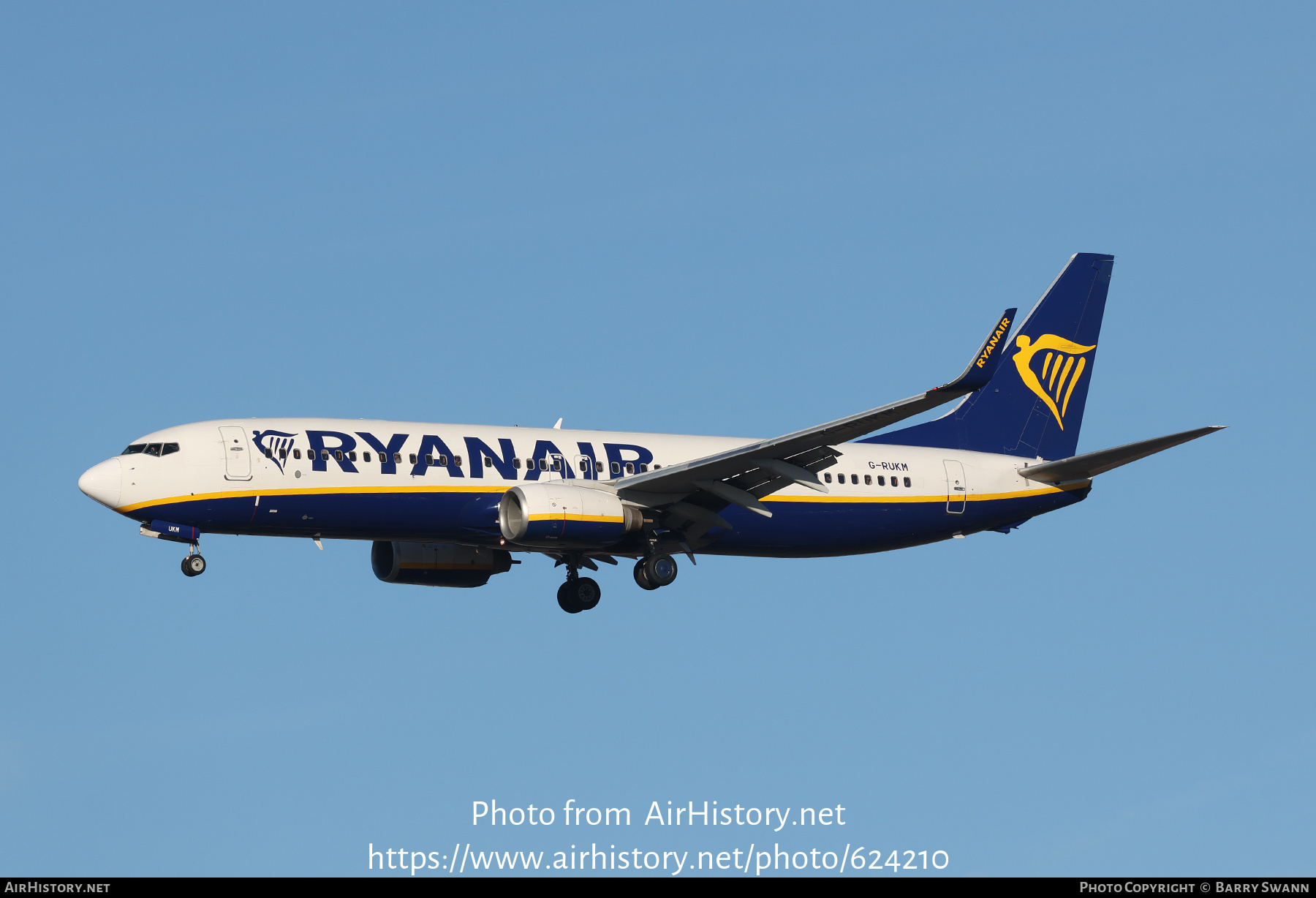 Aircraft Photo of G-RUKM | Boeing 737-8AS | Ryanair | AirHistory.net #624210