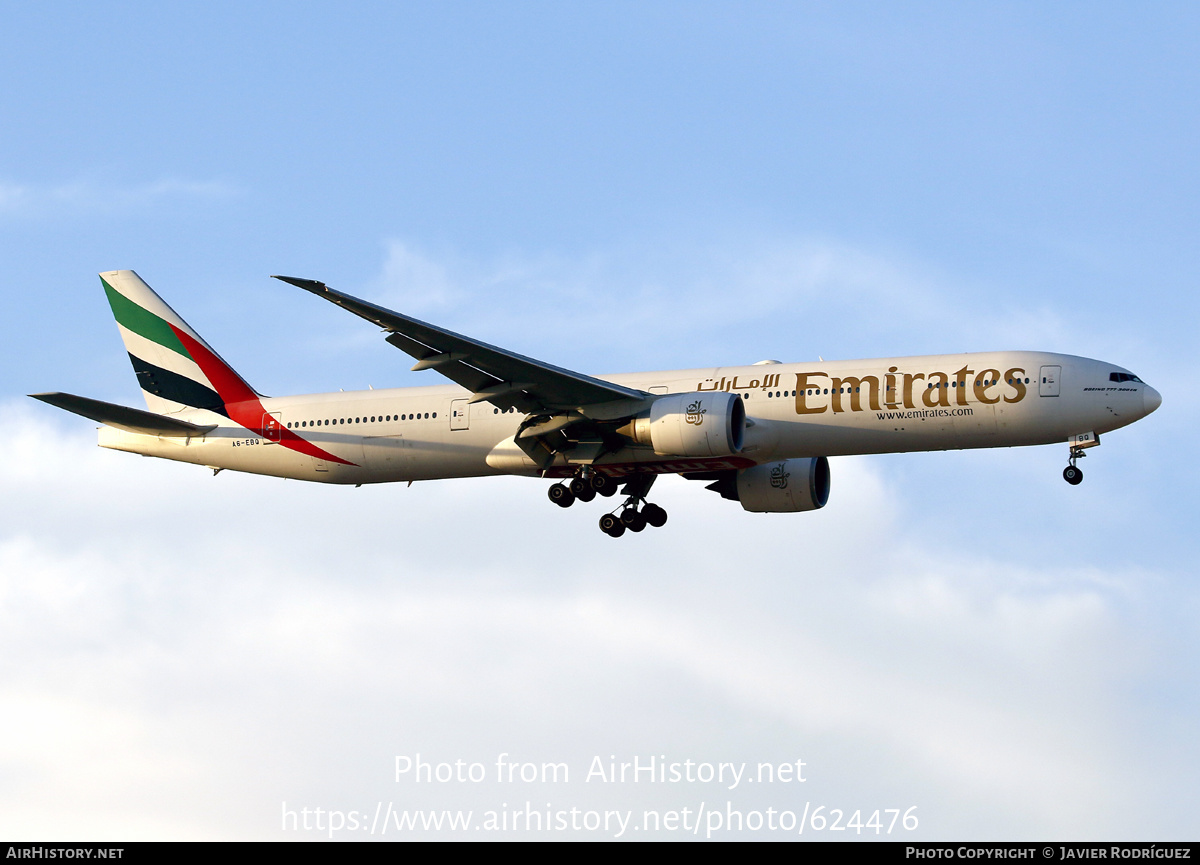 Aircraft Photo of A6-EBQ | Boeing 777-36N/ER | Emirates | AirHistory.net #624476