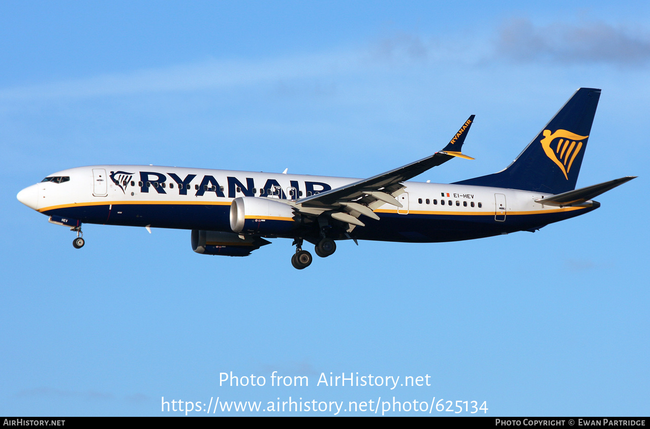 Aircraft Photo of EI-HEV | Boeing 737-8200 Max 200 | Ryanair | AirHistory.net #625134