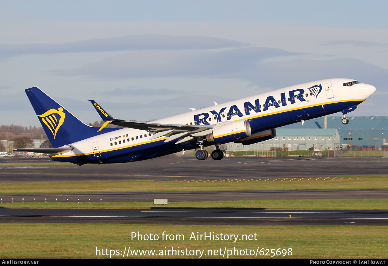 Aircraft Photo of EI-DPV | Boeing 737-8AS | Ryanair | AirHistory.net #625698