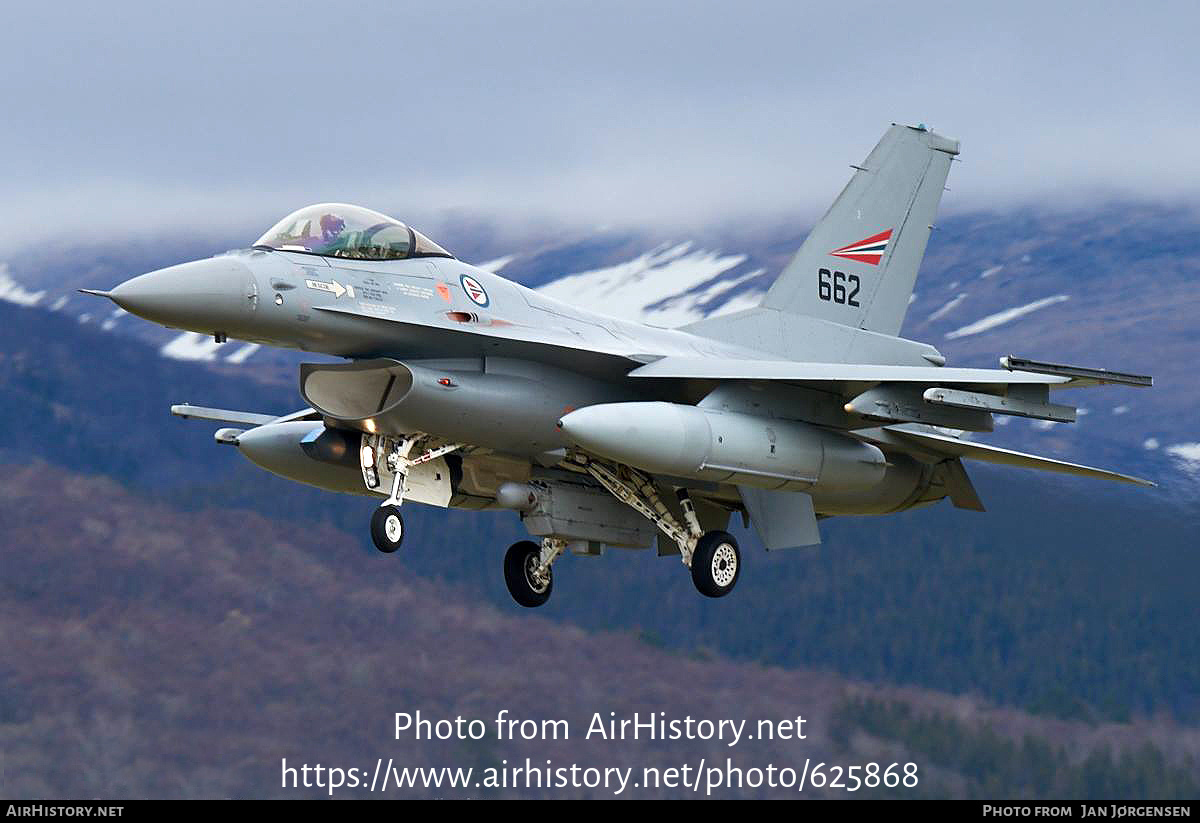 Aircraft Photo of 662 | General Dynamics F-16AM Fighting Falcon | Norway - Air Force | AirHistory.net #625868