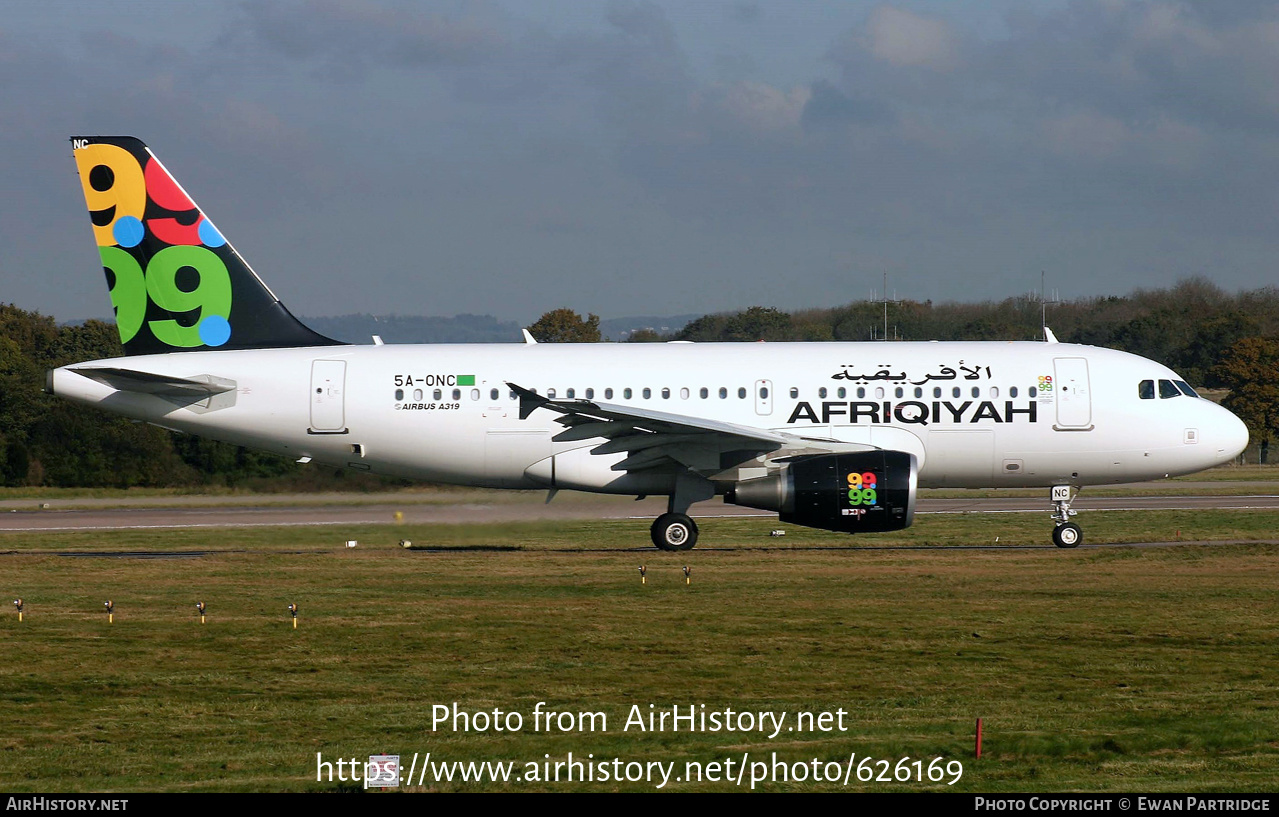 Aircraft Photo of 5A-ONC | Airbus A319-111 | Afriqiyah Airways | AirHistory.net #626169