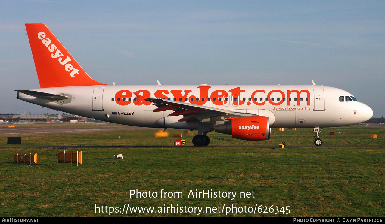 Aircraft Photo of G-EZEB | Airbus A319-111 | EasyJet | AirHistory.net #626345