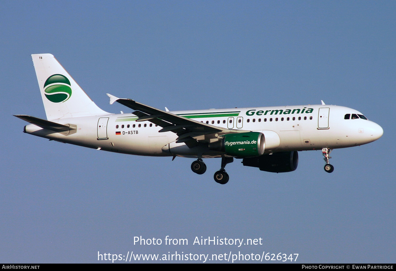 Aircraft Photo of D-ASTB | Airbus A319-112 | Germania | AirHistory.net #626347