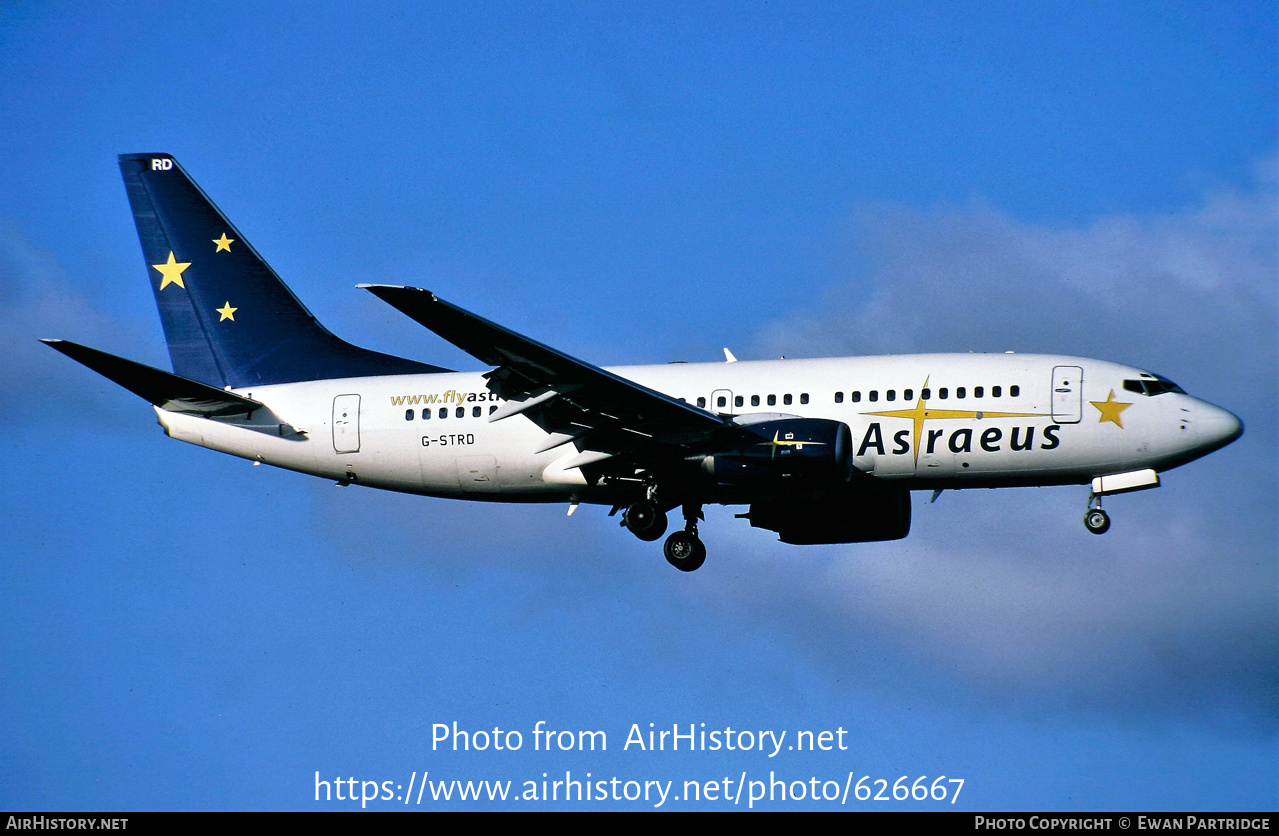 Aircraft Photo of G-STRD | Boeing 737-7BX | Astraeus Airlines | AirHistory.net #626667