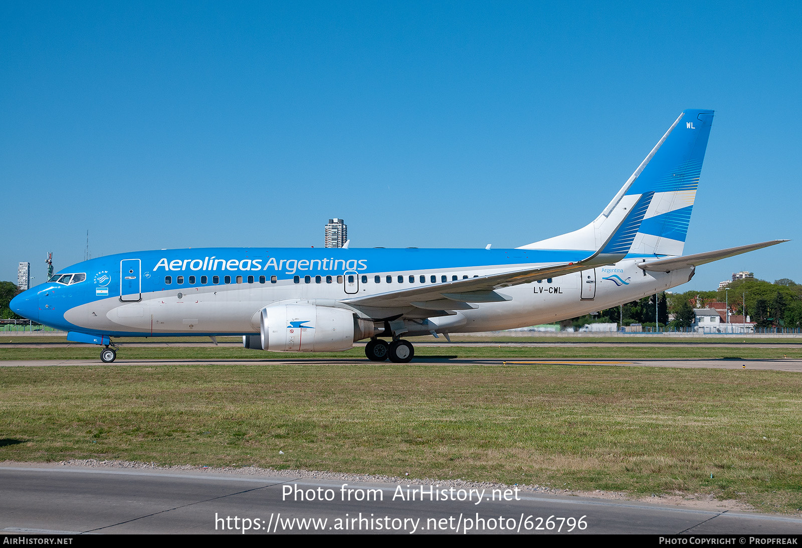 Aircraft Photo of LV-CWL | Boeing 737-7Q8 | Aerolíneas Argentinas | AirHistory.net #626796