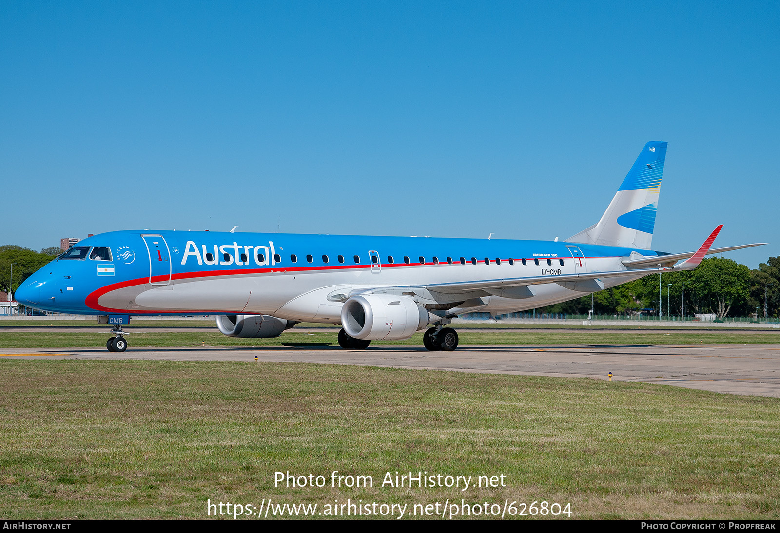 Aircraft Photo of LV-CMB | Embraer 190AR (ERJ-190-100IGW) | Austral Líneas Aéreas | AirHistory.net #626804