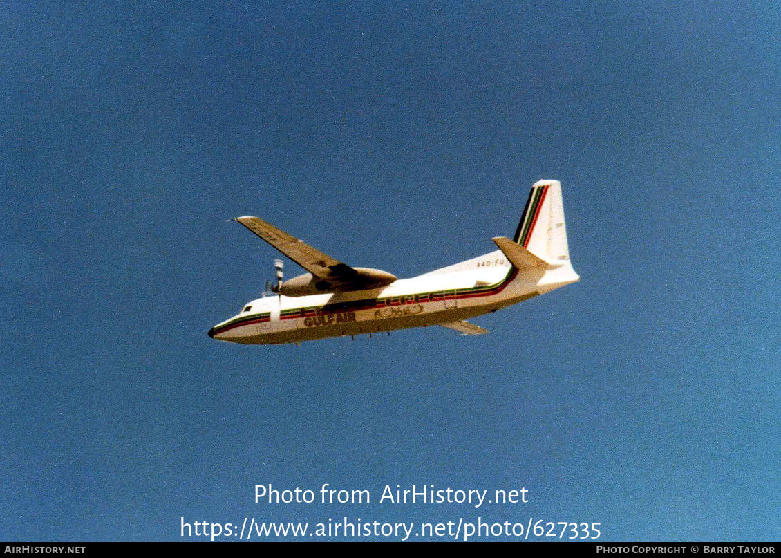 Aircraft Photo of A4O-FU | Fokker F27-600 Friendship | Gulf Air | AirHistory.net #627335