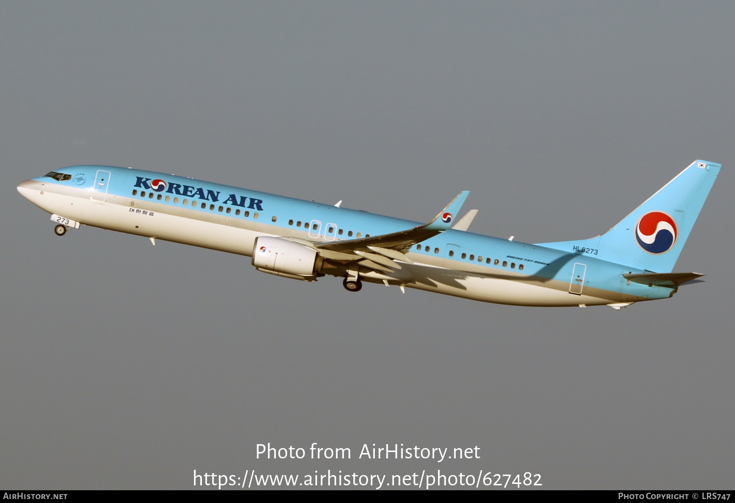 Aircraft Photo of HL8273 | Boeing 737-9B5/ER | Korean Air | AirHistory.net #627482