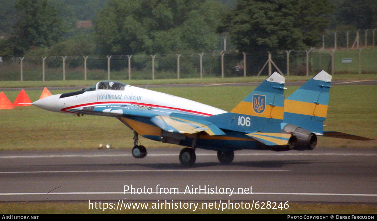 Aircraft Photo of 106 | Mikoyan-Gurevich MiG-29A (9-12A) | Ukraine - Air Force | AirHistory.net #628246