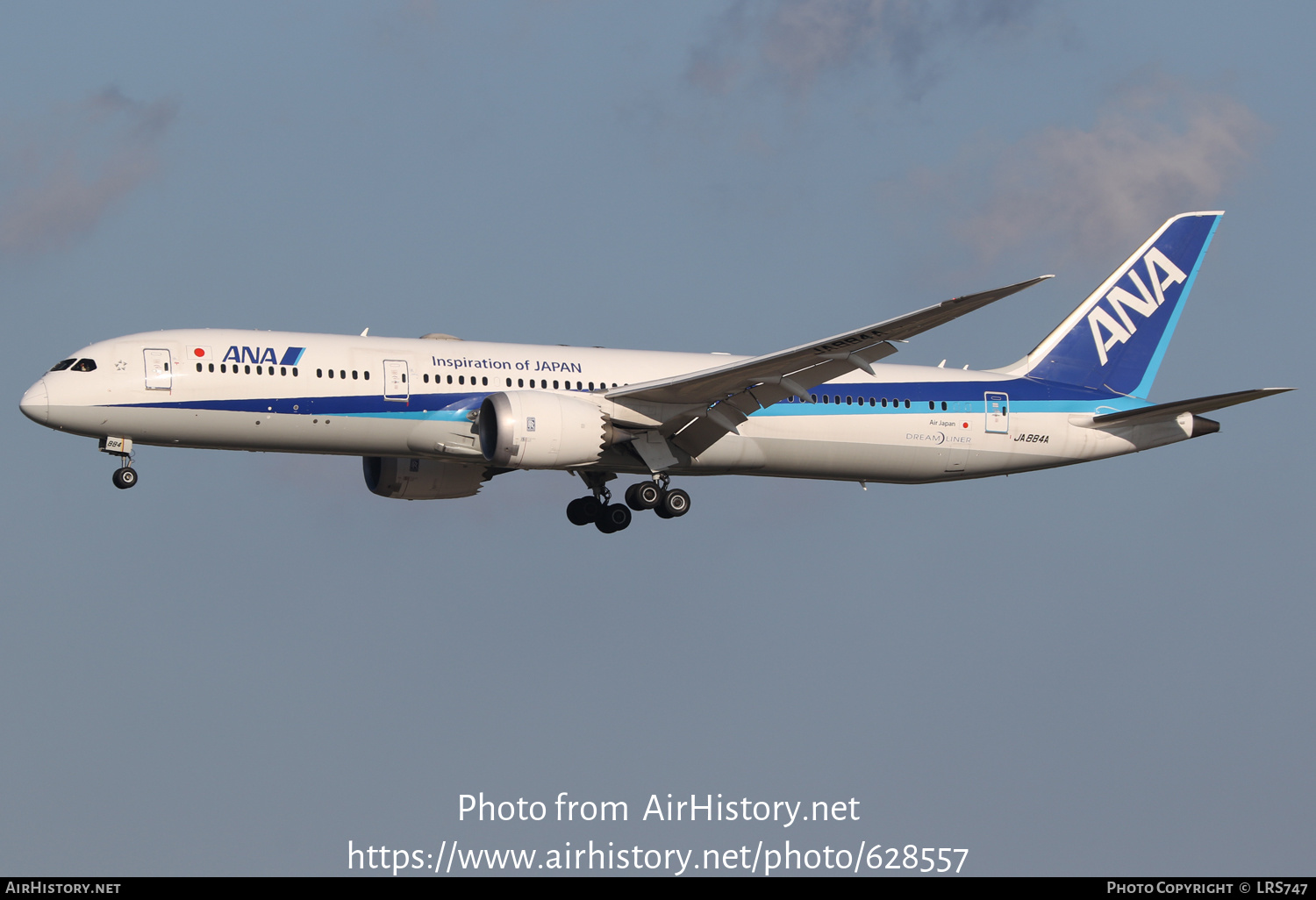 Aircraft Photo of JA884A | Boeing 787-9 Dreamliner | All Nippon Airways - ANA | AirHistory.net #628557