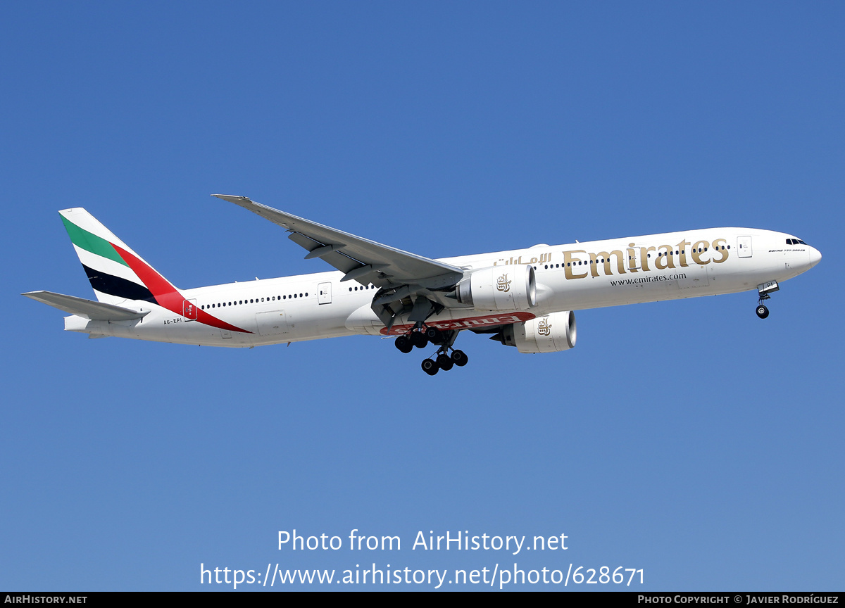 Aircraft Photo of A6-EPI | Boeing 777-31H/ER | Emirates | AirHistory.net #628671