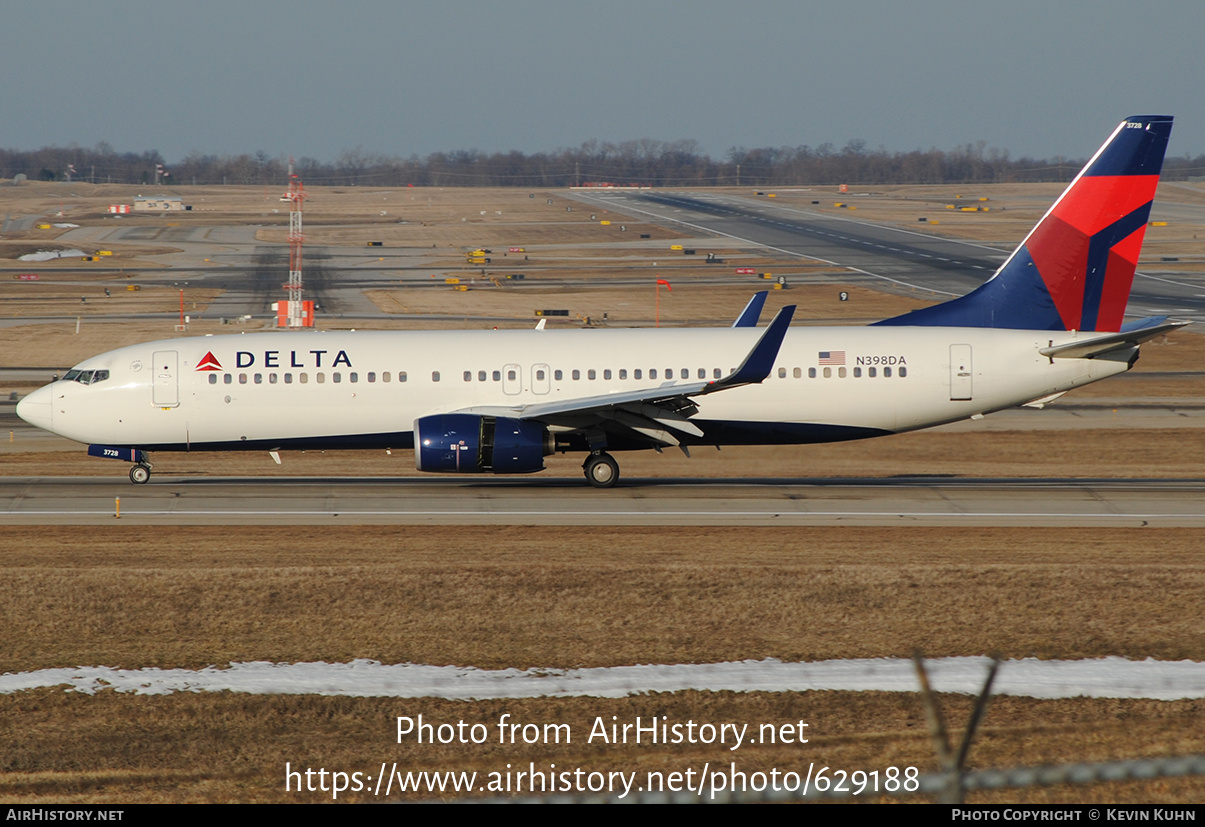 Aircraft Photo of N398DA | Boeing 737-832 | Delta Air Lines | AirHistory.net #629188