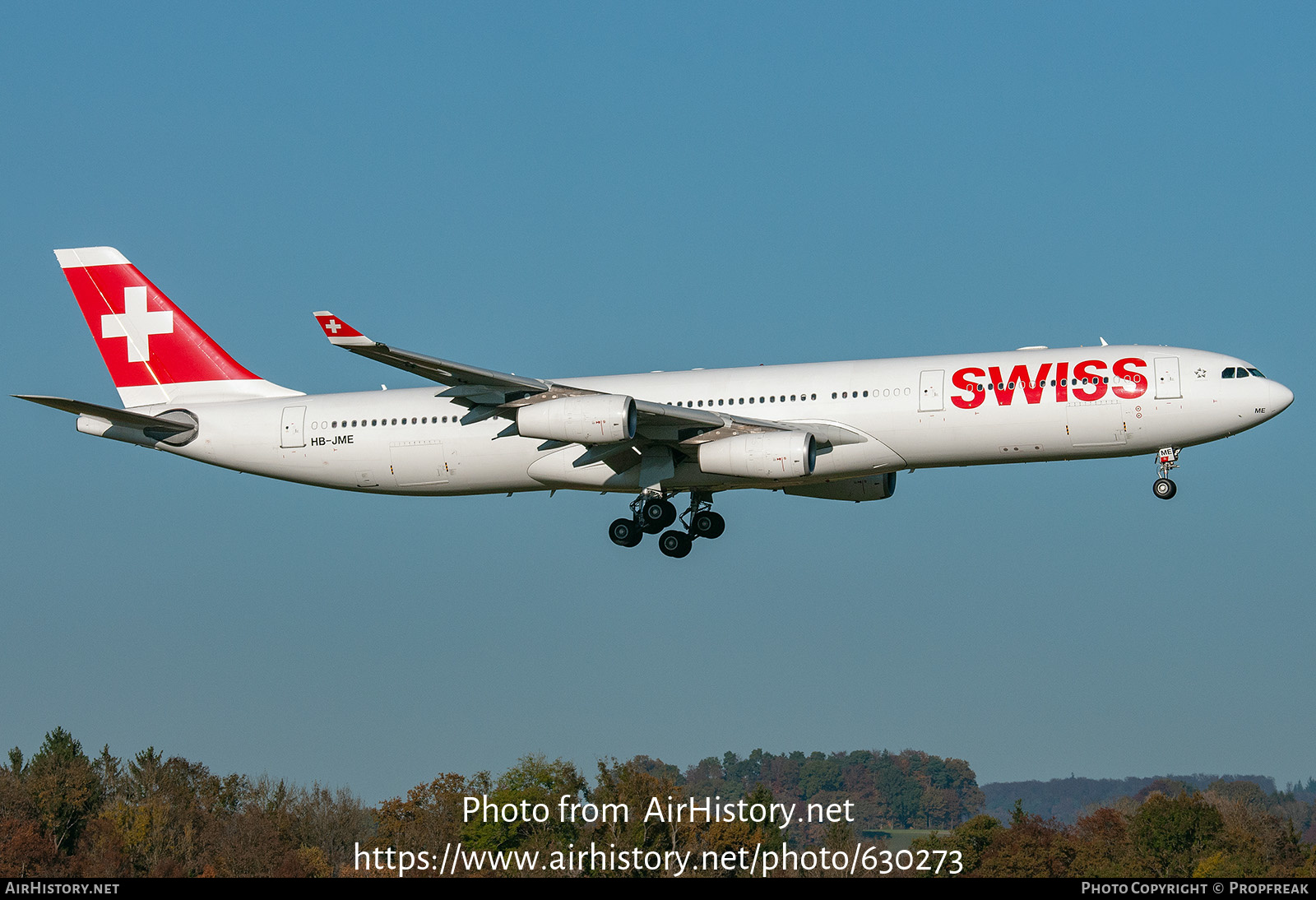Aircraft Photo of HB-JME | Airbus A340-313X | Swiss International Air Lines | AirHistory.net #630273
