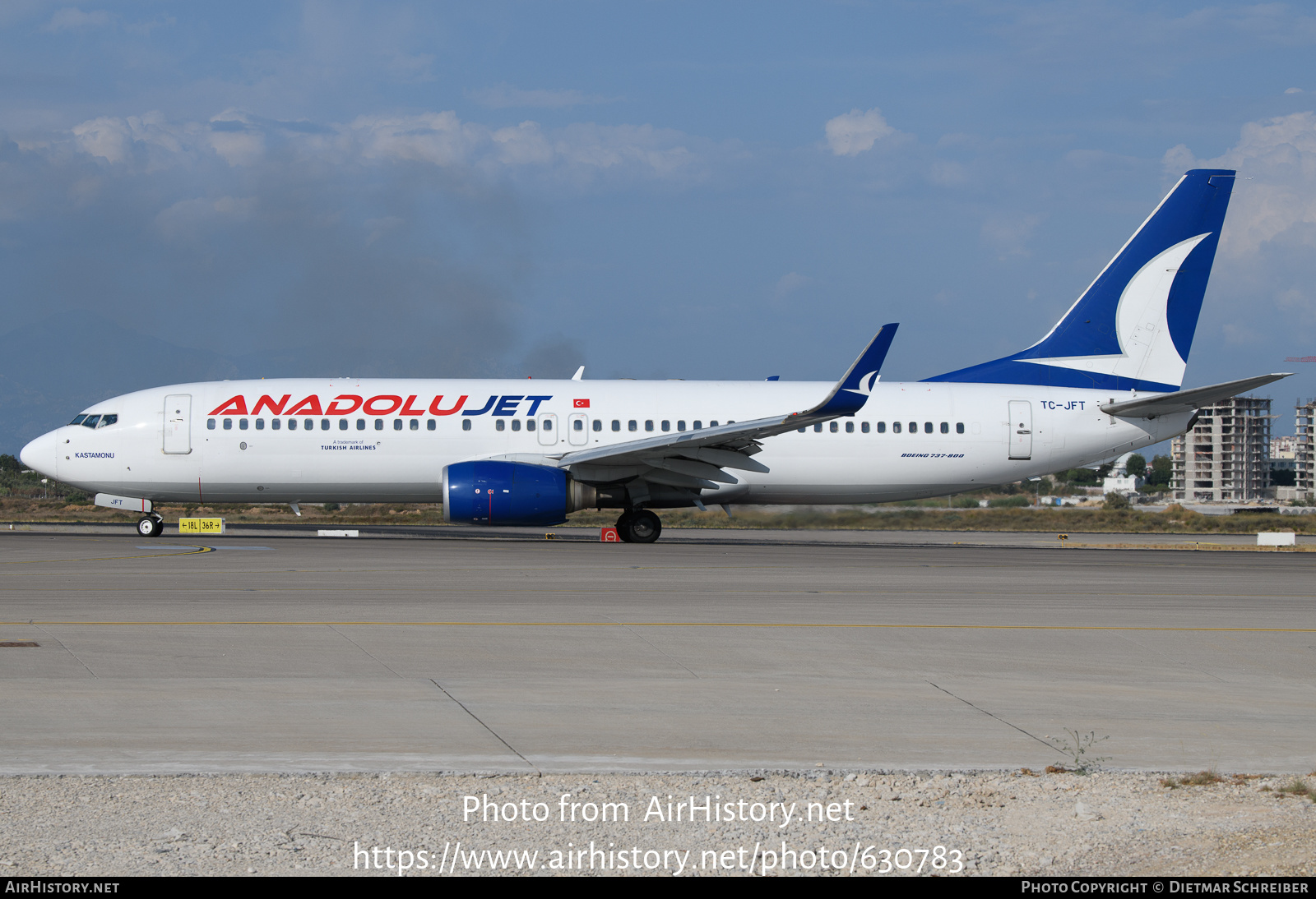 Aircraft Photo of TC-JFT | Boeing 737-8F2 | AnadoluJet | AirHistory.net #630783