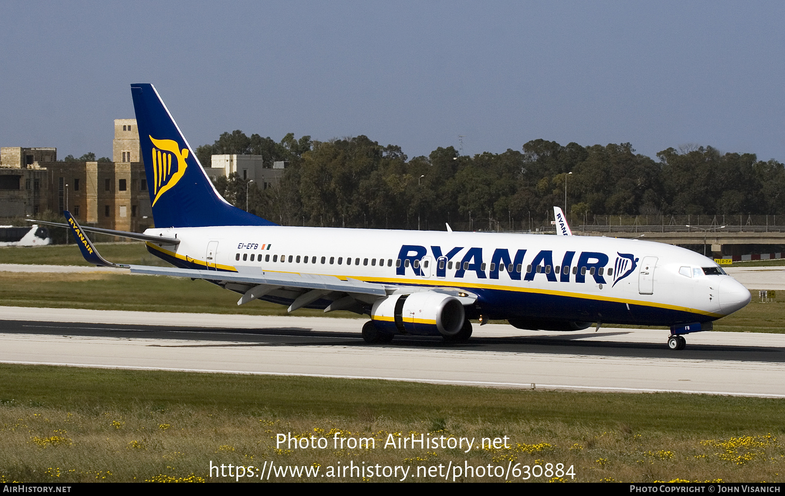 Aircraft Photo of EI-EFB | Boeing 737-8AS | Ryanair | AirHistory.net #630884