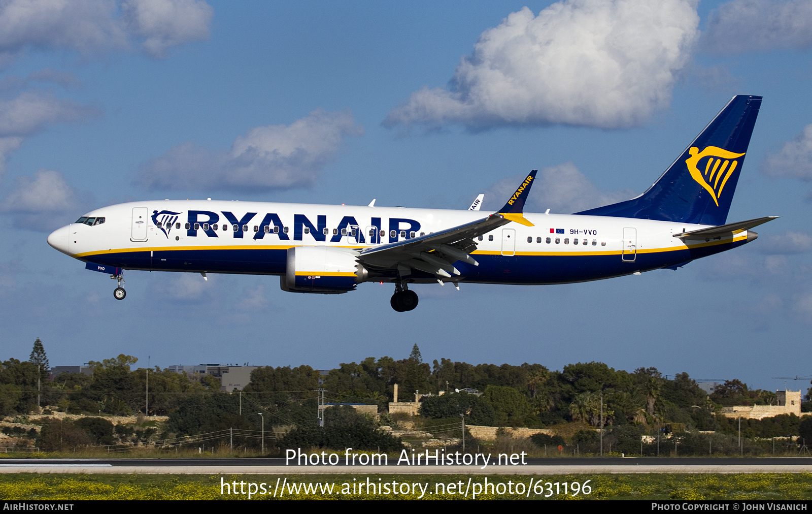 Aircraft Photo of 9H-VVO | Boeing 737-8200 Max 200 | Ryanair | AirHistory.net #631196