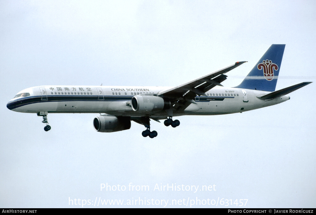 Aircraft Photo of B-2817 | Boeing 757-21B | China Southern Airlines | AirHistory.net #631457