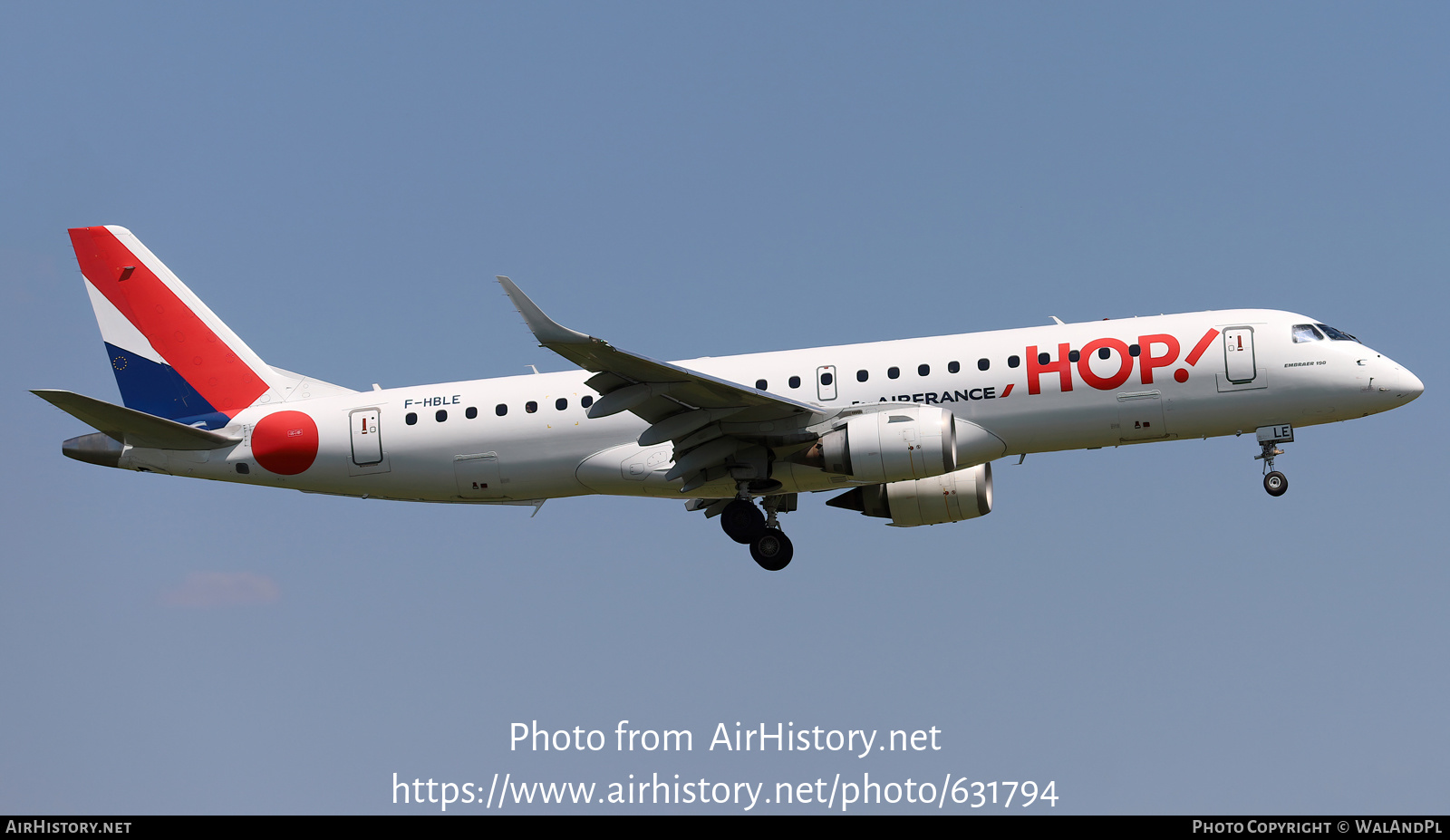 Aircraft Photo of F-HBLE | Embraer 190LR (ERJ-190-100LR) | Hop! | AirHistory.net #631794