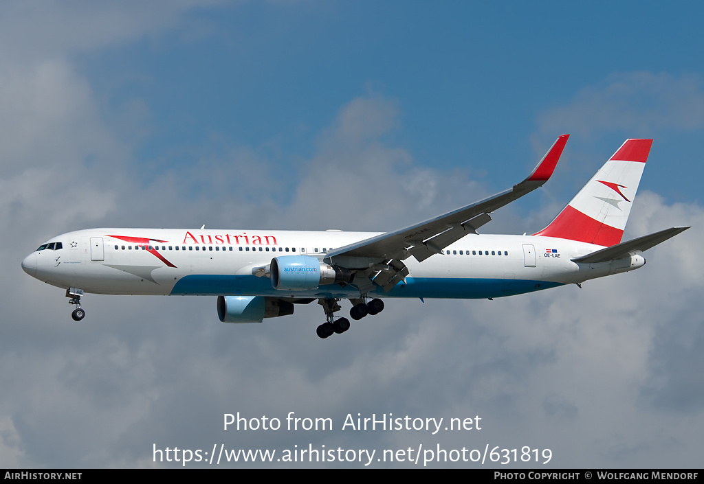 Aircraft Photo of OE-LAE | Boeing 767-3Z9/ER | Austrian Airlines | AirHistory.net #631819