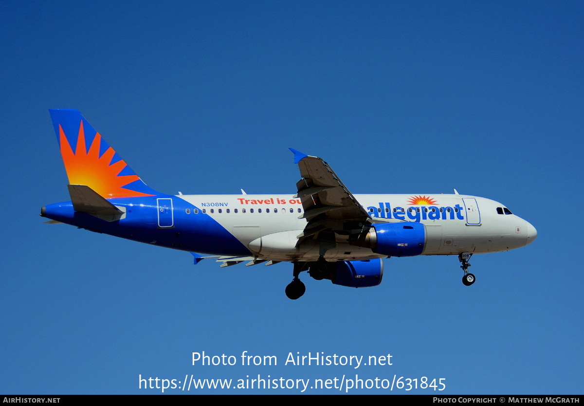 Aircraft Photo of N308NV | Airbus A319-112 | Allegiant Air | AirHistory.net #631845